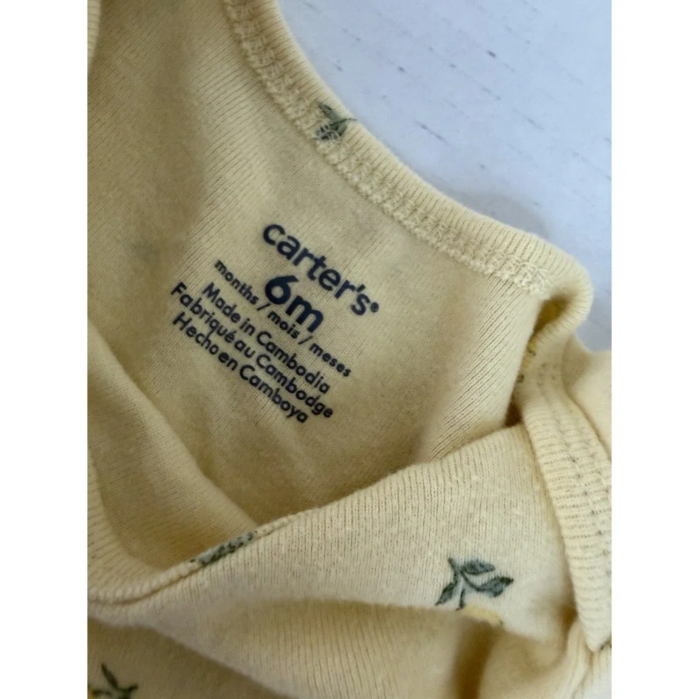 Carter's Baby Girl Bundle 6M Bodysuits Lot of 4 Pieces Cotton Pastels